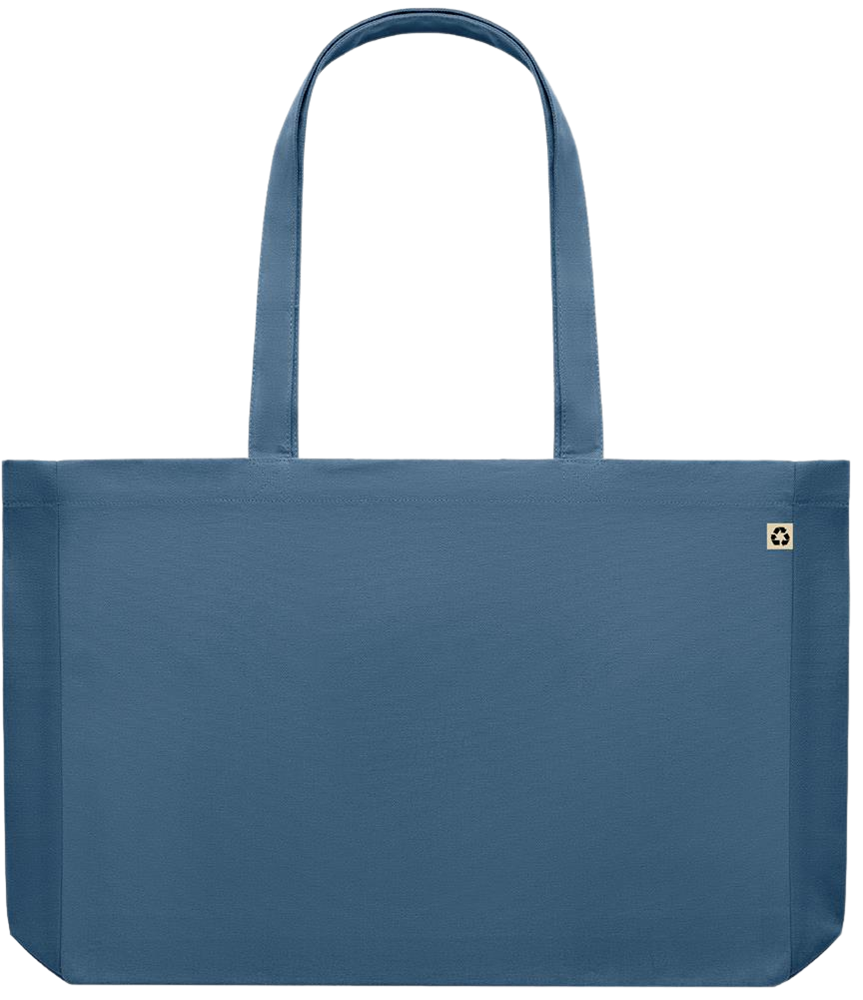 Zodiac Capricorn Design - Premium large recycled shopping tote bag_BLUE_back