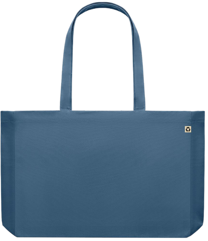 Zodiac Capricorn Design - Premium large recycled shopping tote bag_BLUE_back