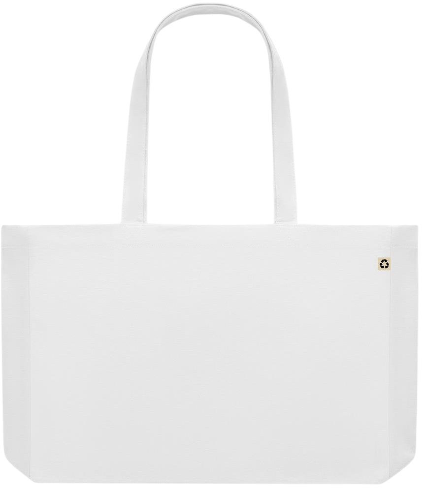 Zodiac Capricorn Design - Premium large recycled shopping tote bag_WHITE_back