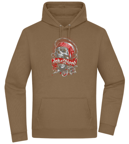 Ink And Blood Skull Design - Premium Essential Unisex Hoodie_ARMY_front