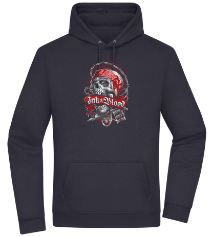 Ink And Blood Skull Design - Premium Essential Unisex Hoodie_FRENCH NAVY_front