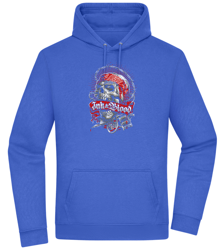 Ink And Blood Skull Design - Premium Essential Unisex Hoodie_ROYAL_front