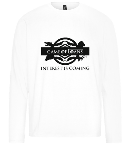 Interest is Coming Design - Premium men's long sleeve t-shirt_WHITE_front