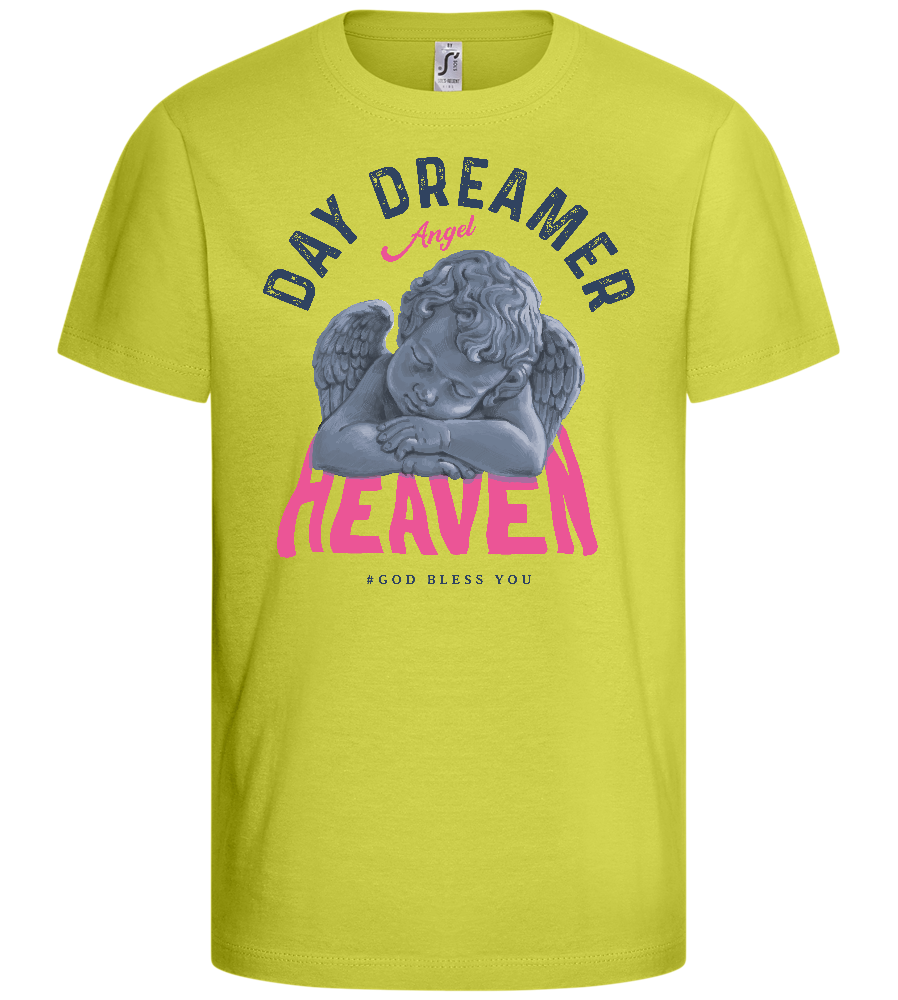 Day Dreamer Angel Design - Basic kids t-shirt_GREEN APPLE_front