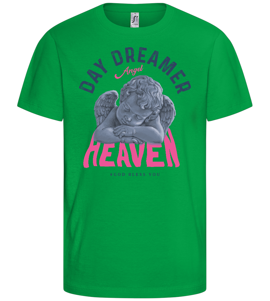 Day Dreamer Angel Design - Basic kids t-shirt_MEADOW GREEN_front