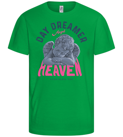 Day Dreamer Angel Design - Basic kids t-shirt_MEADOW GREEN_front