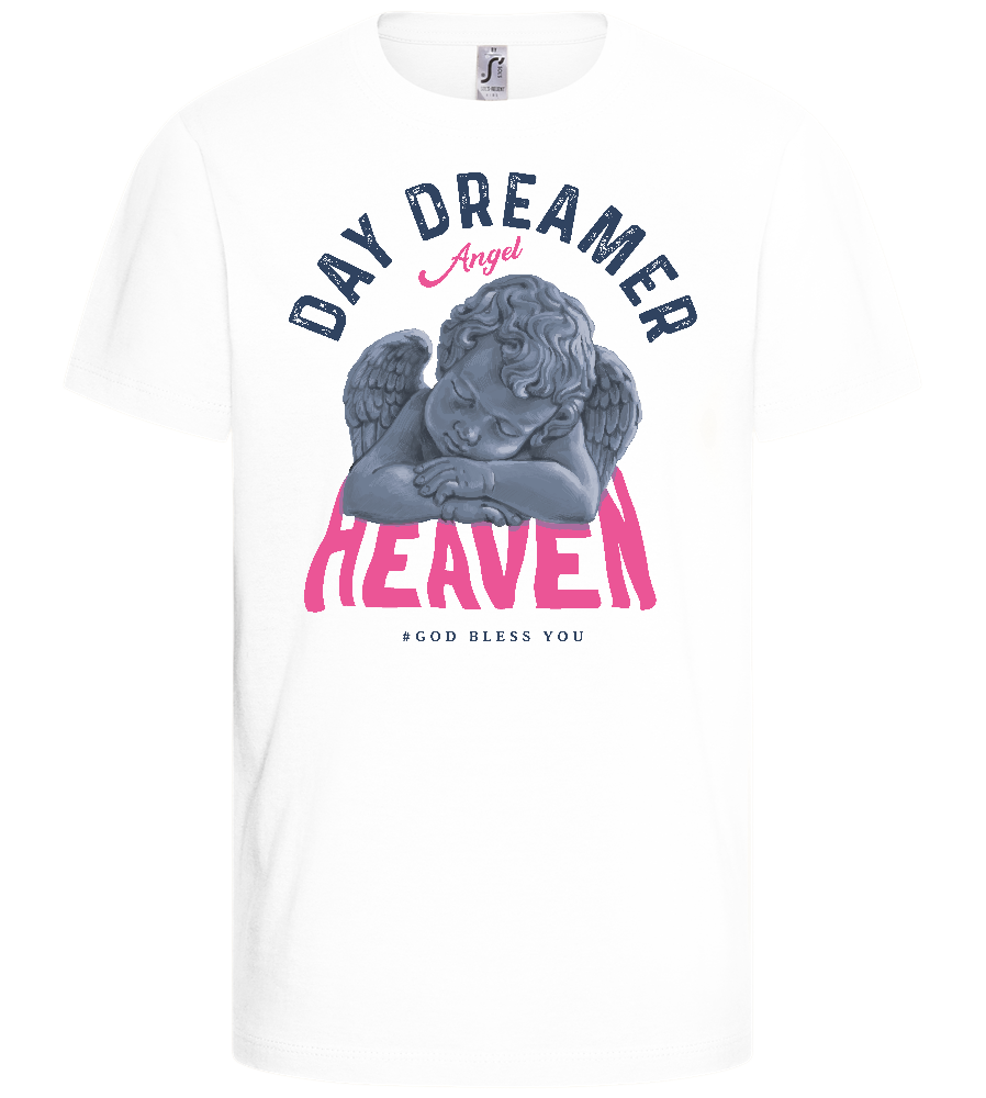 Day Dreamer Angel Design - Basic kids t-shirt_WHITE_front