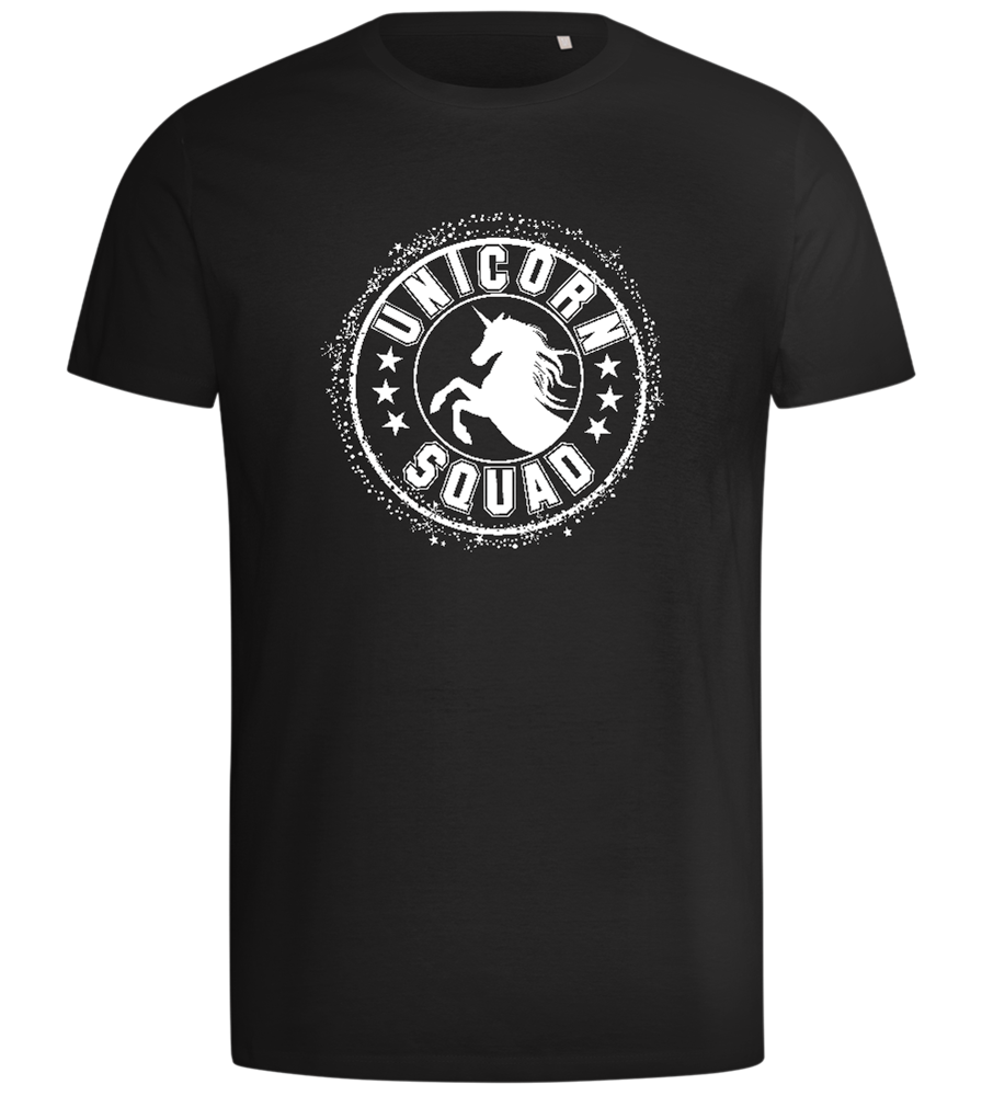 Unicorn Squad Logo Design - Comfort men's t-shirt_DEEP BLACK_front