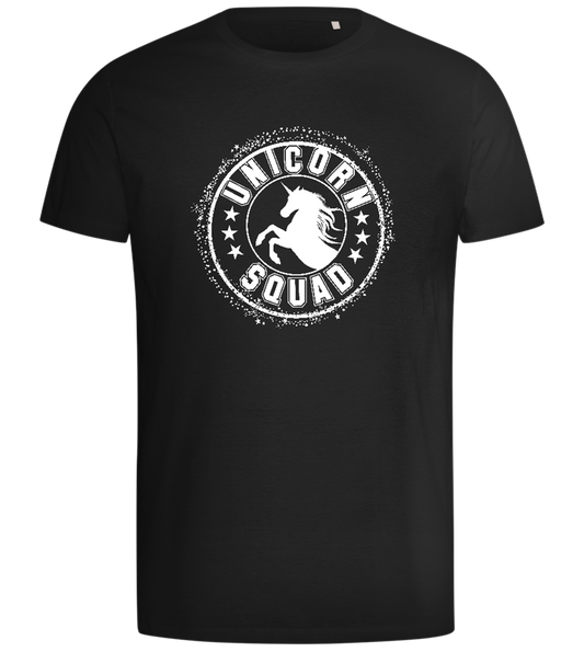 Unicorn Squad Logo Design - Comfort men's t-shirt_DEEP BLACK_front