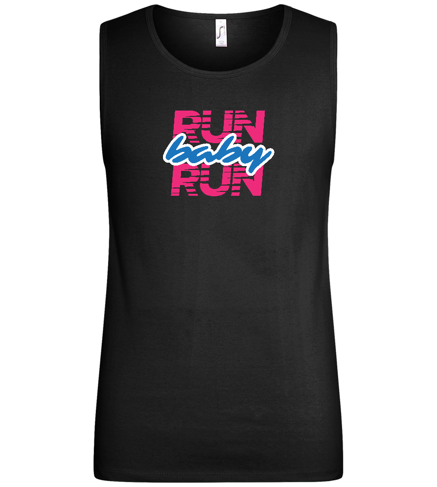 Run Baby Run Design - Basic men's tank top_DEEP BLACK_front