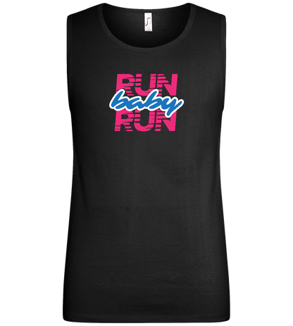 Run Baby Run Design - Basic men's tank top_DEEP BLACK_front