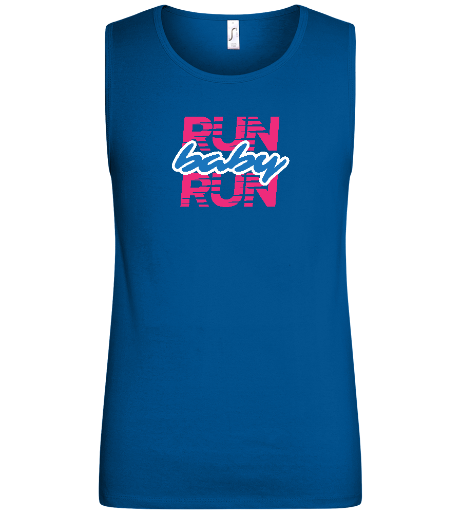 Run Baby Run Design - Basic men's tank top_ROYAL_front