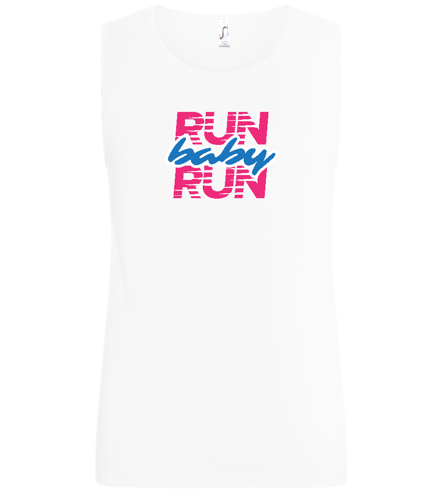 Run Baby Run Design - Basic men's tank top_WHITE_front