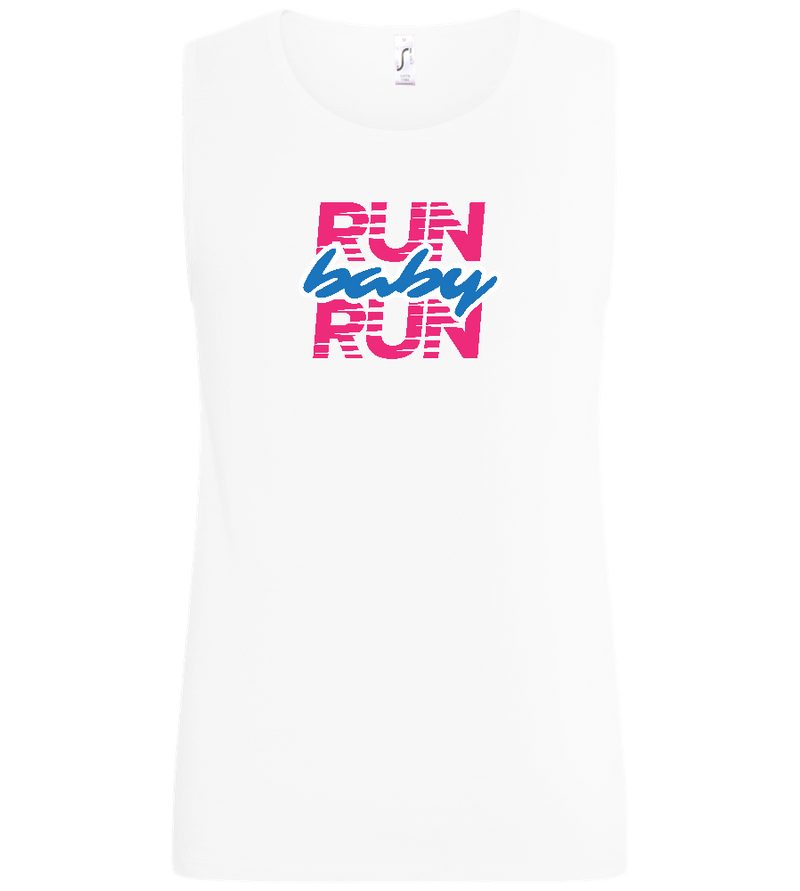 Run Baby Run Design - Basic men's tank top_WHITE_front