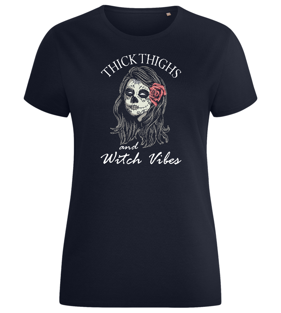 Thick Thighs Design - Comfort women's fitted t-shirt_FRENCH NAVY_front