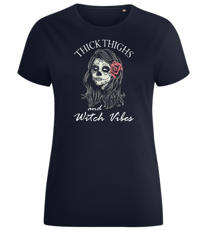 Thick Thighs Design - Comfort women's fitted t-shirt_FRENCH NAVY_front