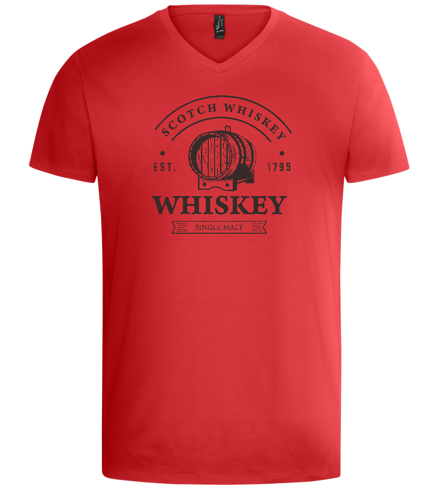 Scotch Whiskey Design - Basic men's v-neck t-shirt_RED_front