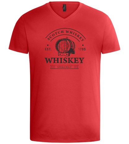 Scotch Whiskey Design - Basic men's v-neck t-shirt_RED_front