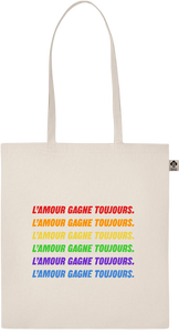 L'amour Gagne Toujours Design - Essential ecru organic cotton tote bag