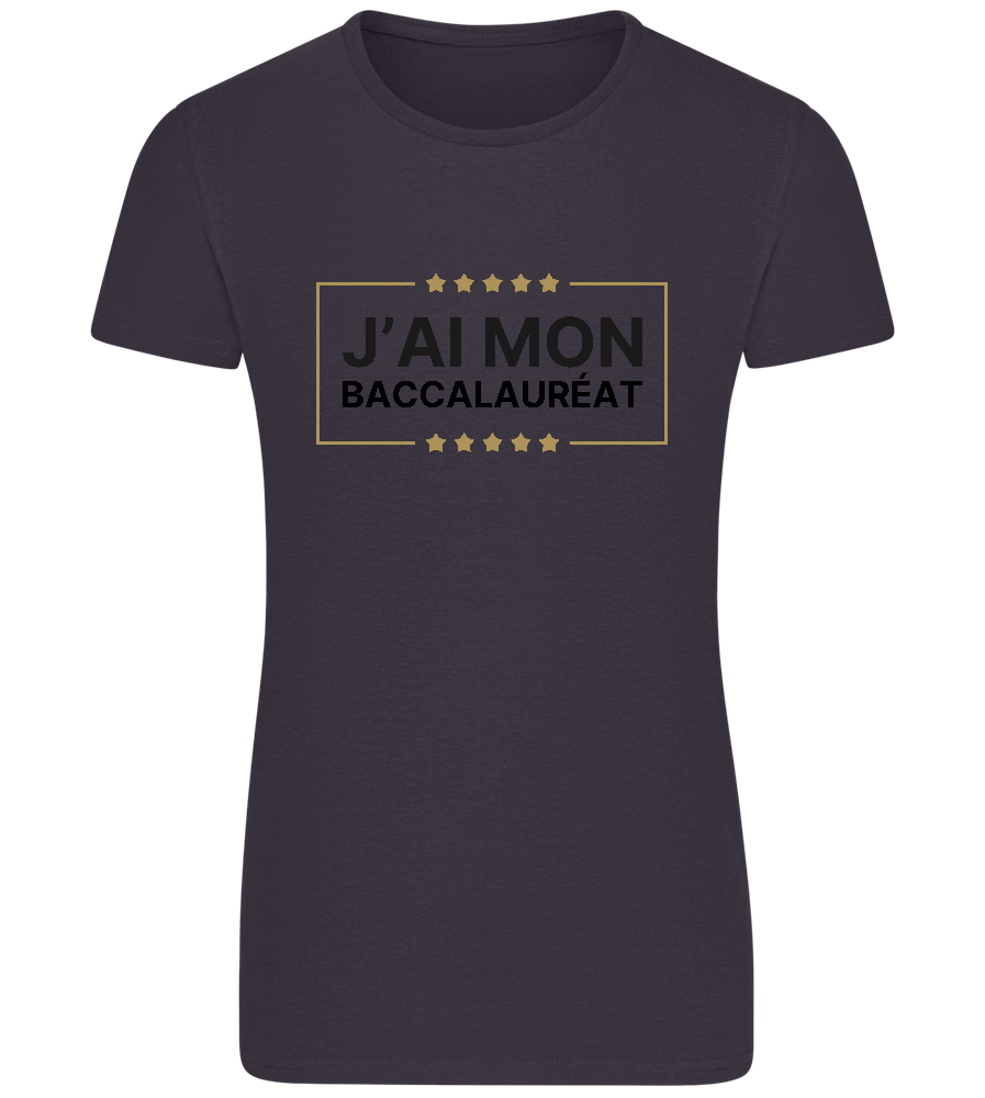 J'ai Mon Bac Design - Basic women's fitted t-shirt_MOUSE GREY_front