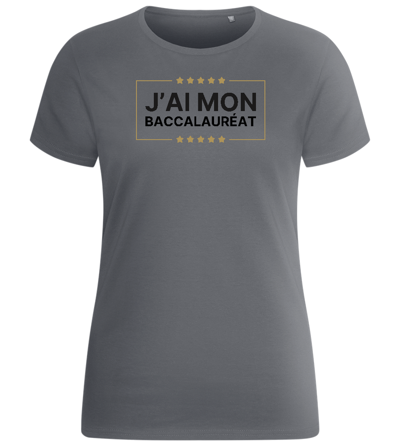 J'ai Mon Bac Design - Basic women's fitted t-shirt_MOUSE GREY_front