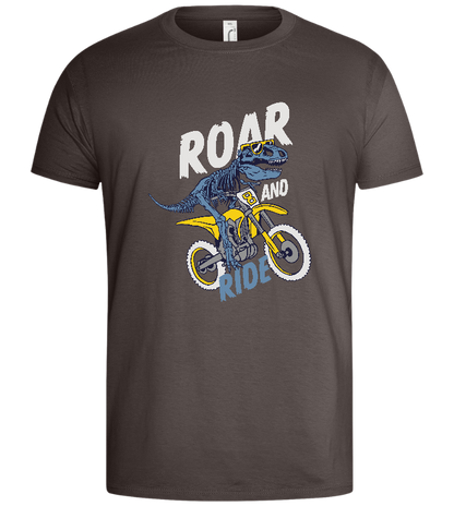 Dino Biker Design - Basic men's t-shirt_DARK GRAY_front