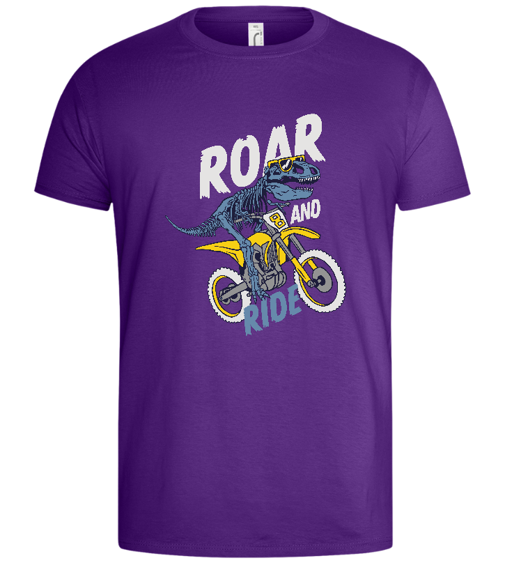 Dino Biker Design - Basic men's t-shirt_DARK PURPLE_front