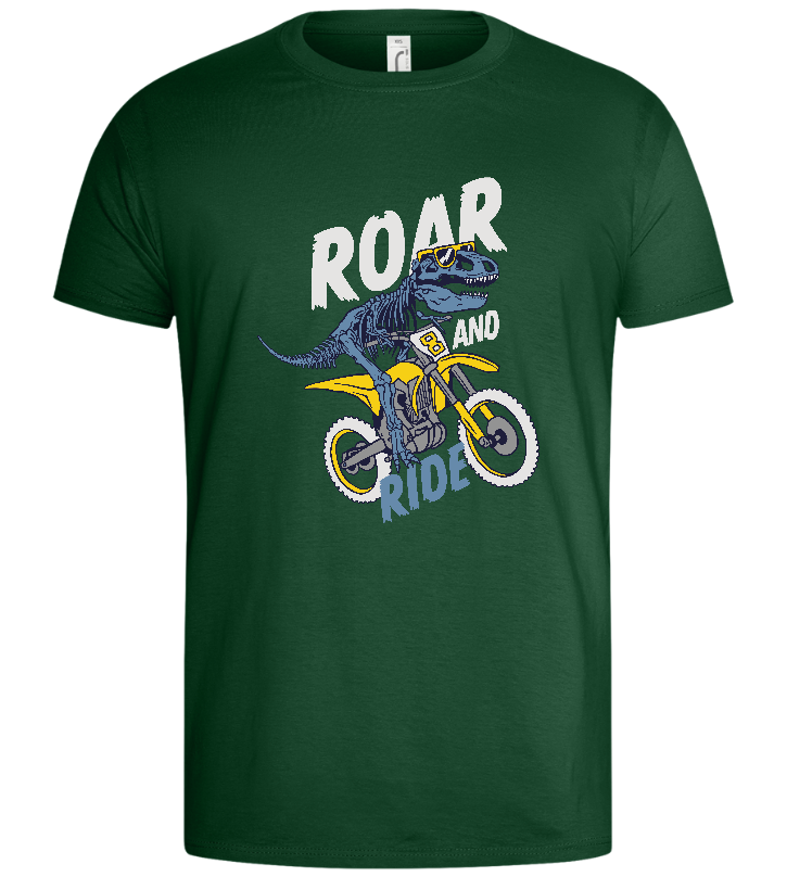 Dino Biker Design - Basic men's t-shirt_GREEN BOTTLE_front