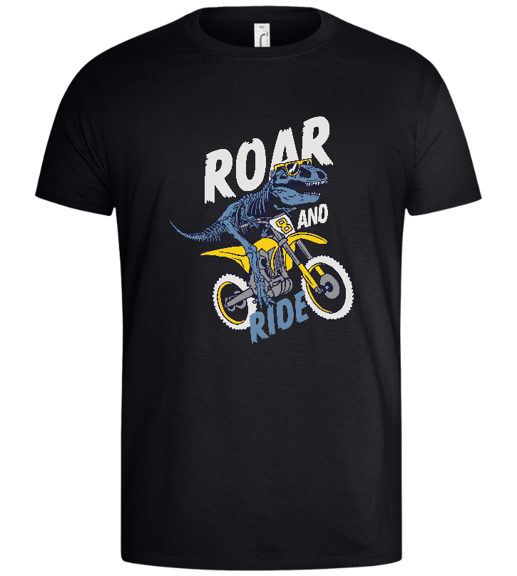 Dino Biker Design - Basic men's t-shirt_MARINE_front