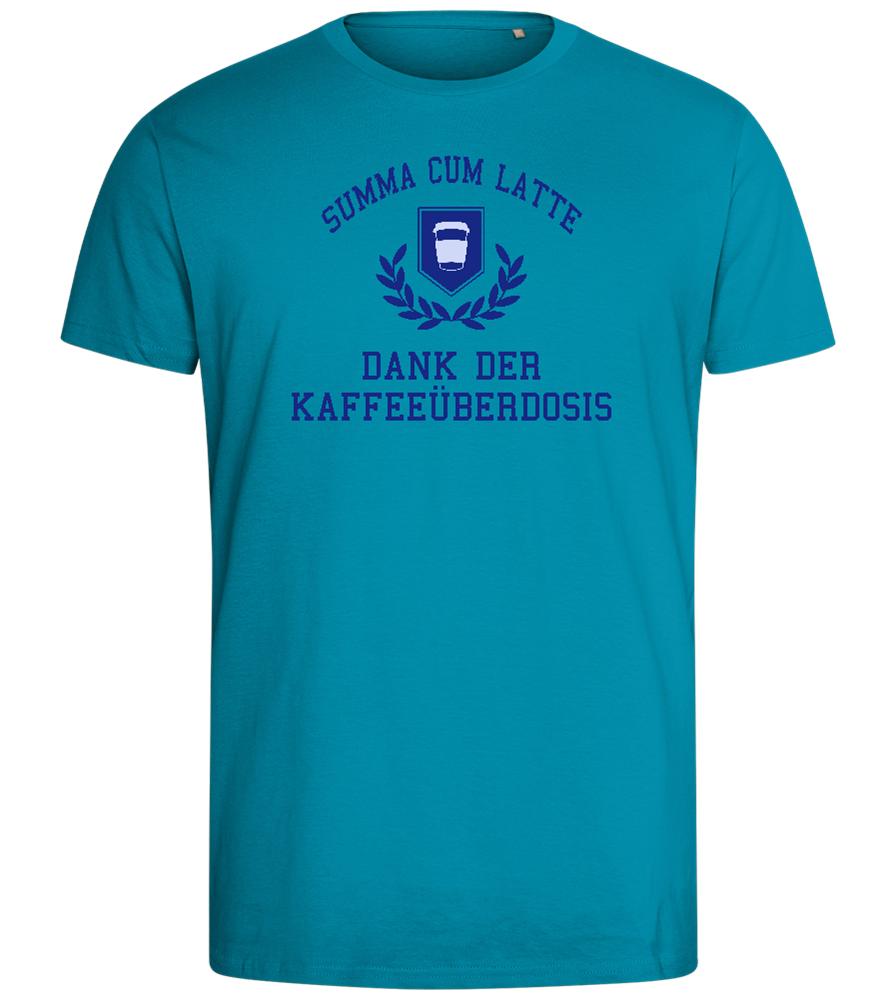 Kaffeeüberdosis Design - Comfort men's fitted t-shirt_TURQUOISE_front