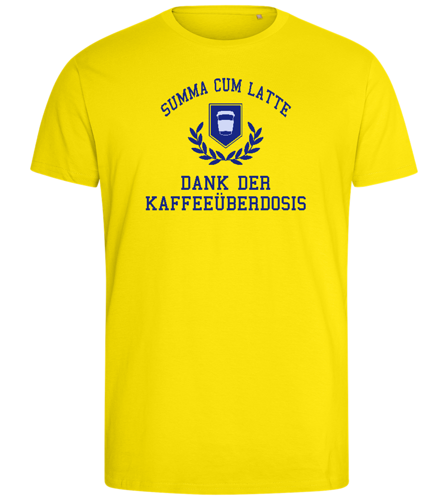 Kaffeeüberdosis Design - Comfort men's fitted t-shirt_YELLOW_front