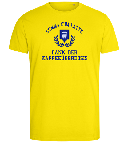 Kaffeeüberdosis Design - Comfort men's fitted t-shirt_YELLOW_front