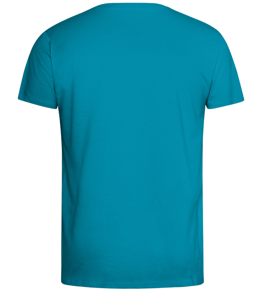 Kaffeeüberdosis Design - Comfort men's fitted t-shirt_TURQUOISE_back