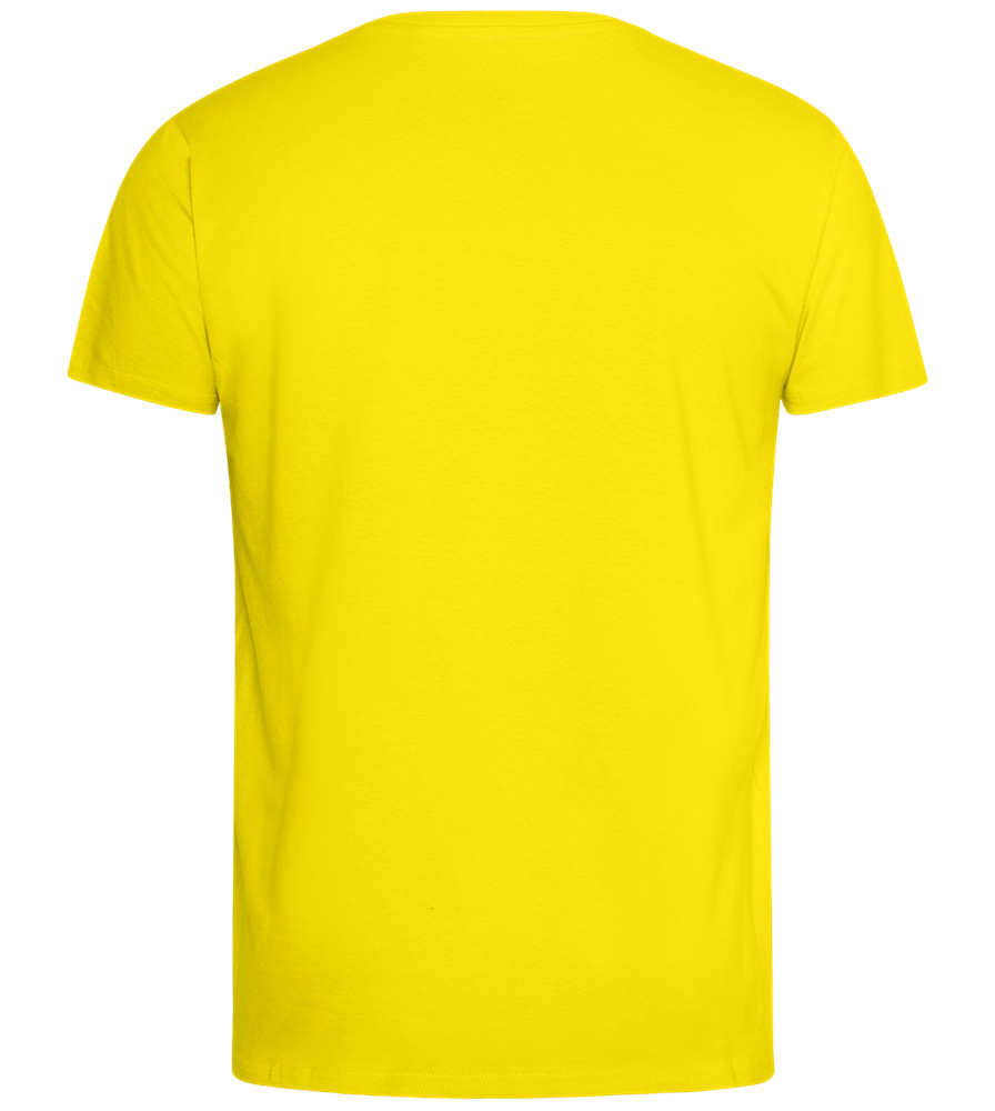 Kaffeeüberdosis Design - Comfort men's fitted t-shirt_YELLOW_back