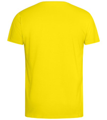 Kaffeeüberdosis Design - Comfort men's fitted t-shirt_YELLOW_back