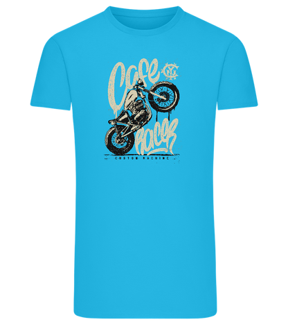 Cafe Racer Custom Design - Comfort men's fitted t-shirt_TURQUOISE_front