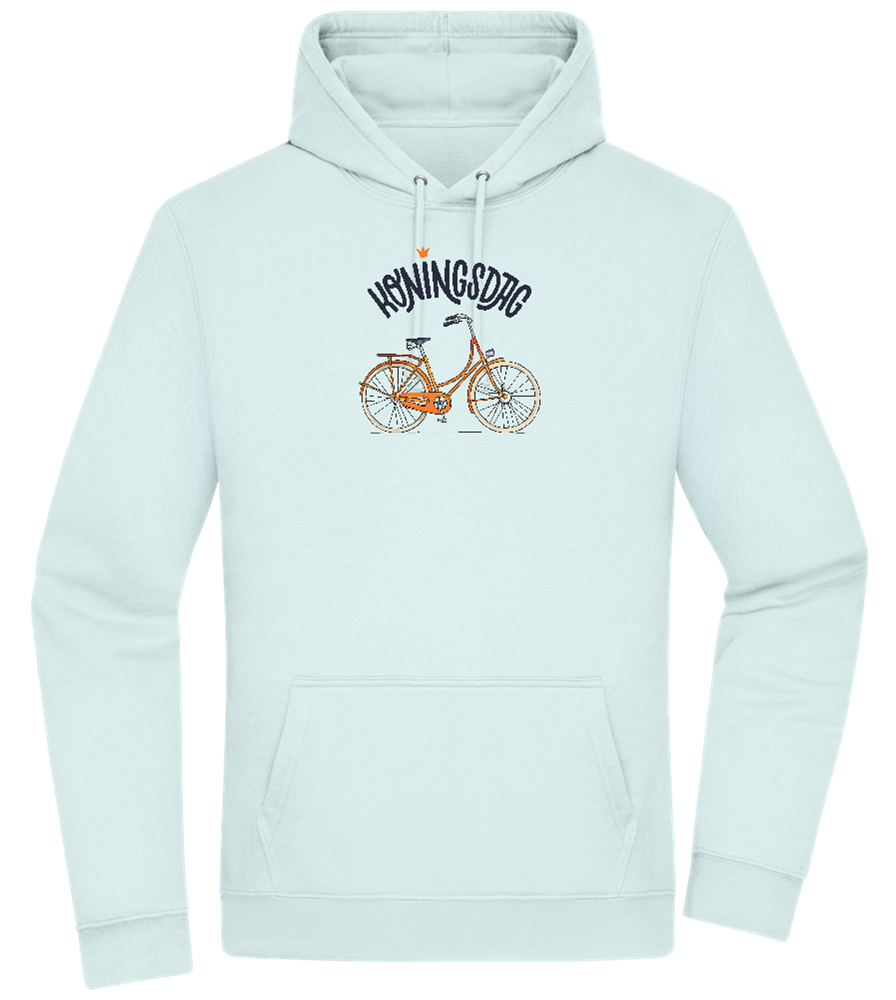 Koningsdag Oranje Fiets Design - Premium Essential Unisex Hoodie_ARCTIC BLUE_front