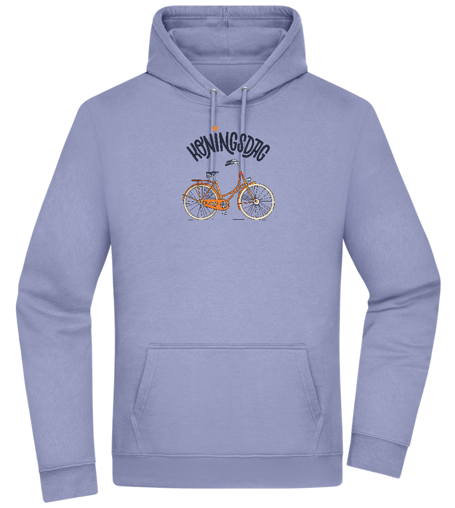 Koningsdag Oranje Fiets Design - Premium Essential Unisex Hoodie_BLUE_front