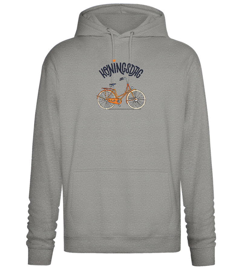 Koningsdag Oranje Fiets Design - Premium Essential Unisex Hoodie_ORION GREY II_front