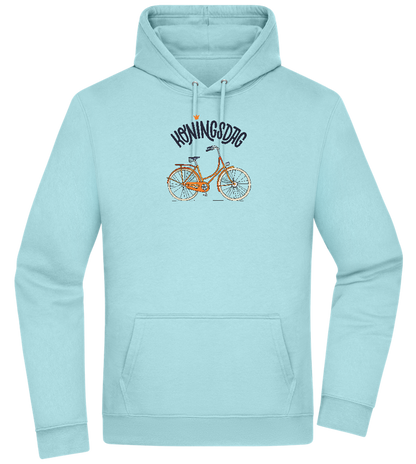 Koningsdag Oranje Fiets Design - Premium Essential Unisex Hoodie_POOL BLUE_front