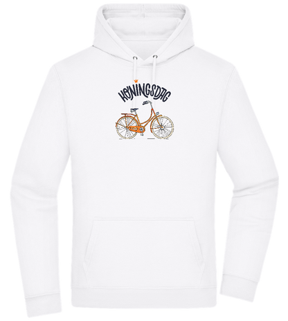 Koningsdag Oranje Fiets Design - Premium Essential Unisex Hoodie_WHITE_front