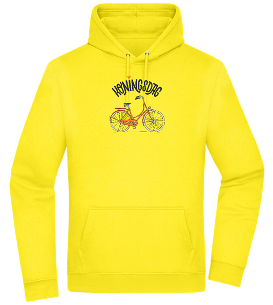 Koningsdag Oranje Fiets Design - Premium Essential Unisex Hoodie_YELLOW_front