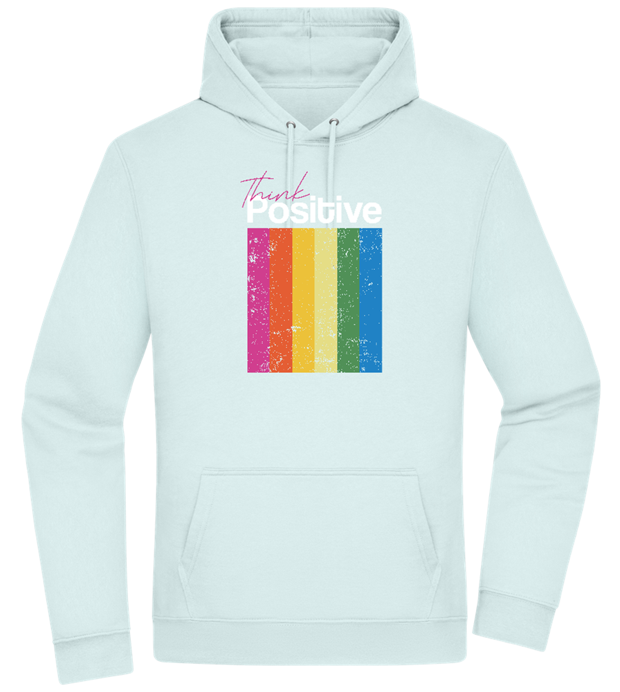 Think Positive Rainbow Design - Premium Essential Unisex Hoodie_ARCTIC BLUE_front