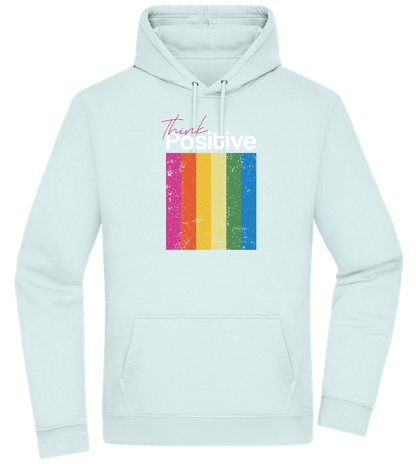 Think Positive Rainbow Design - Premium Essential Unisex Hoodie_ARCTIC BLUE_front