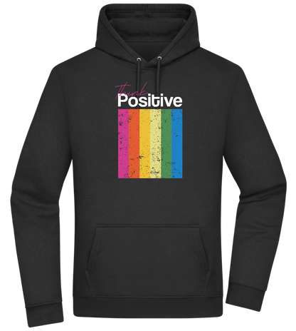 Think Positive Rainbow Design - Premium Essential Unisex Hoodie_BLACK_front