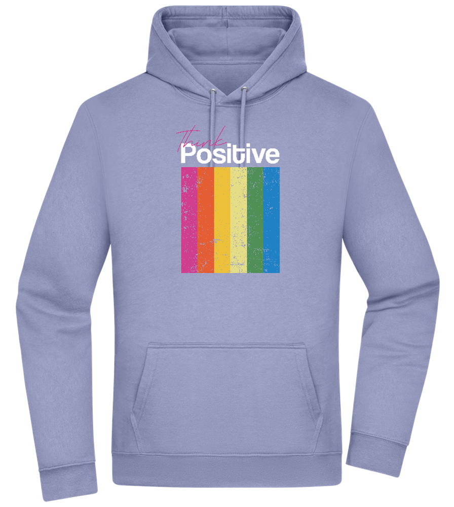 Think Positive Rainbow Design - Premium Essential Unisex Hoodie_BLUE_front