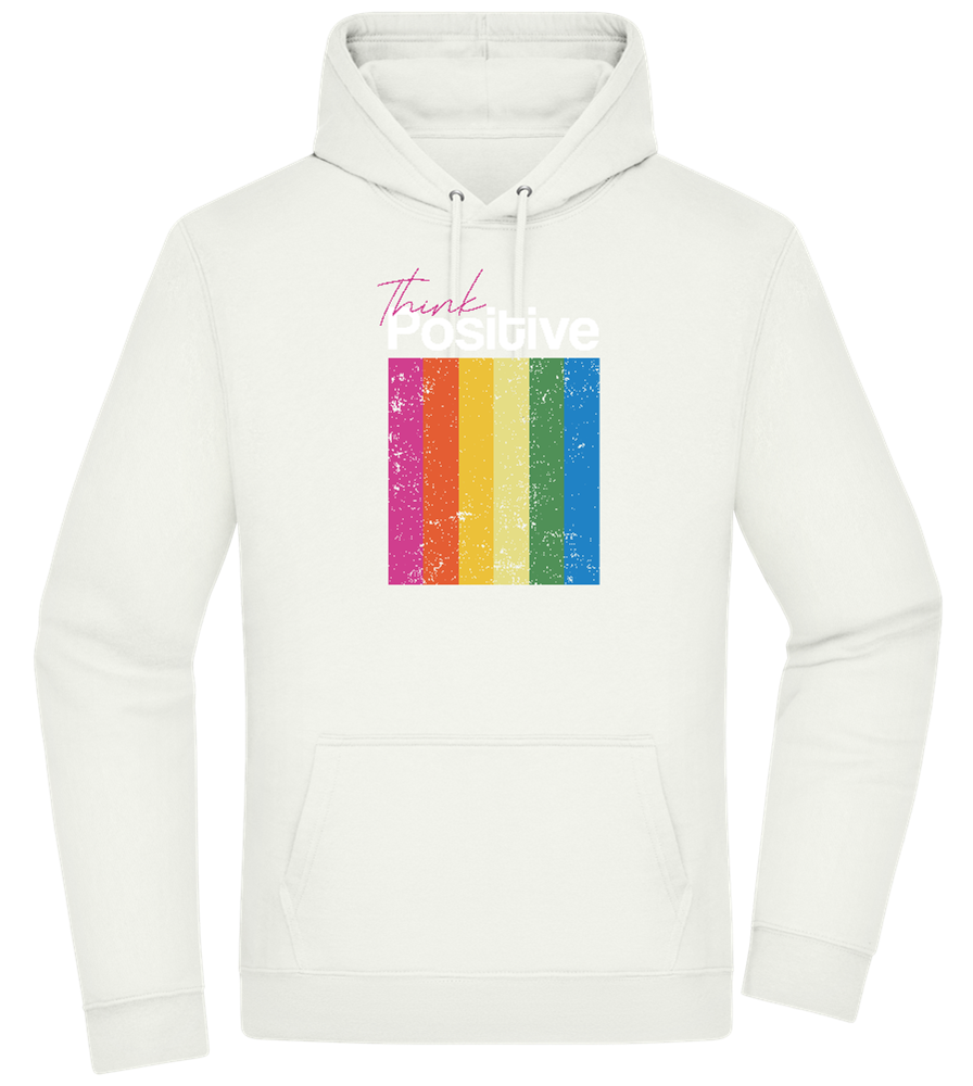 Think Positive Rainbow Design - Premium Essential Unisex Hoodie_CREAMY GREEN_front