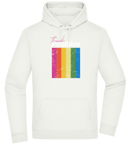 Think Positive Rainbow Design - Premium Essential Unisex Hoodie_CREAMY GREEN_front