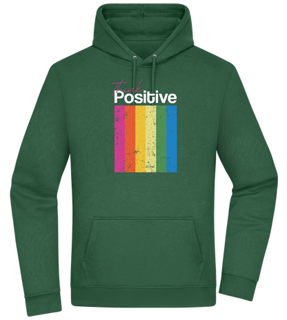 Think Positive Rainbow Design - Premium Essential Unisex Hoodie_GREEN BOTTLE_front