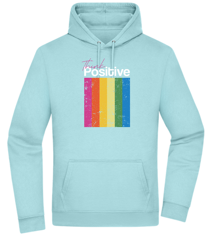 Think Positive Rainbow Design - Premium Essential Unisex Hoodie_POOL BLUE_front